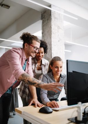 Programmers,Cooperating,Brainstorming,At,Information,Technology,Company